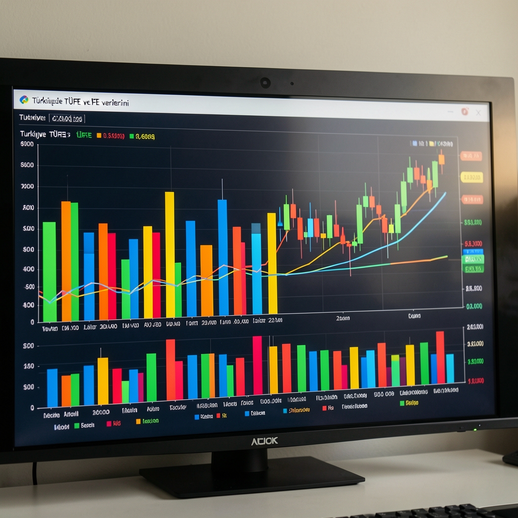 Türkiye TÜFE ve ÜFE verilerini gösteren renkli bar ve çizgi grafiklerinin yer aldığı detaylı bir finansal analiz ekranı